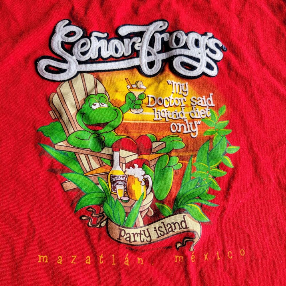 Senior Frogs Muscle Tee Red - Size XL
